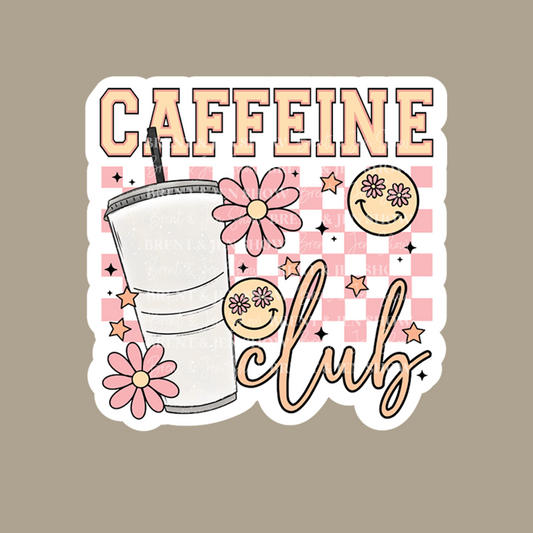 Caffeine Club, Floral Happy Sticker