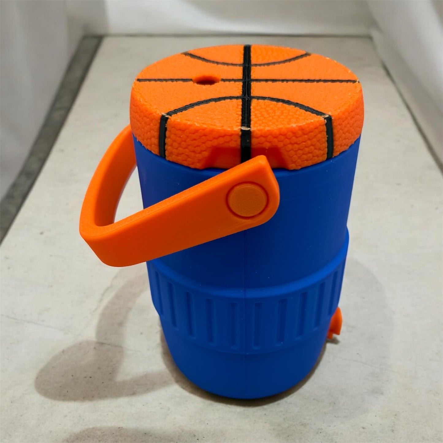 Basketball Can Cooler with Straw Lid – 3D Printed Game Day Drink Holder