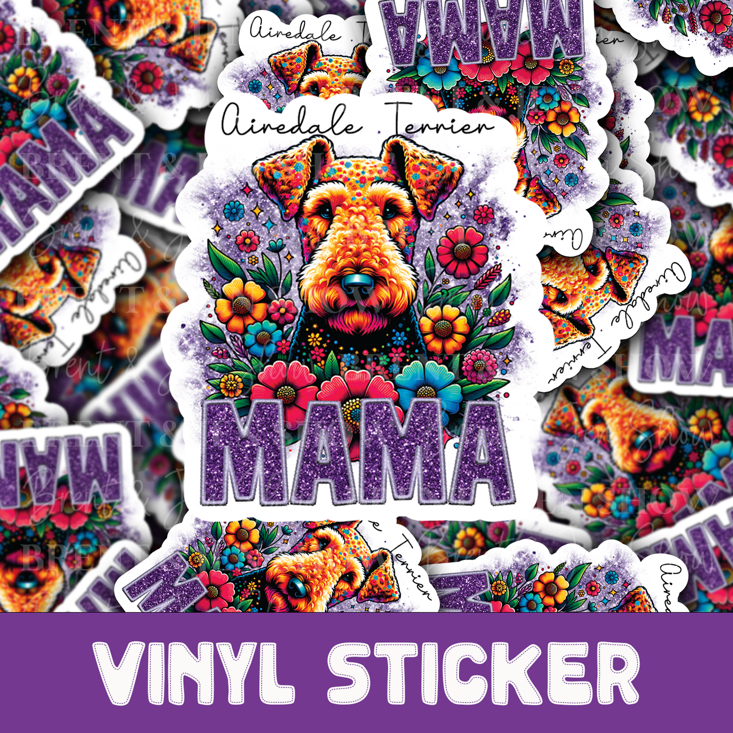 Airedale Terrier Mama Sticker