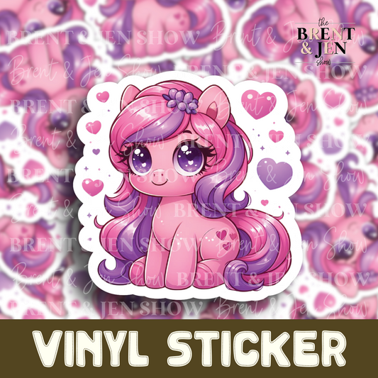 Cute Pink Pony, Sticker