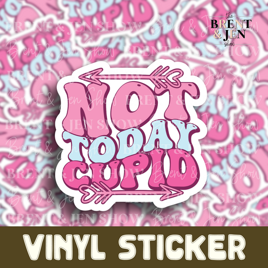 Not Today Cupid - Retro, Sticker