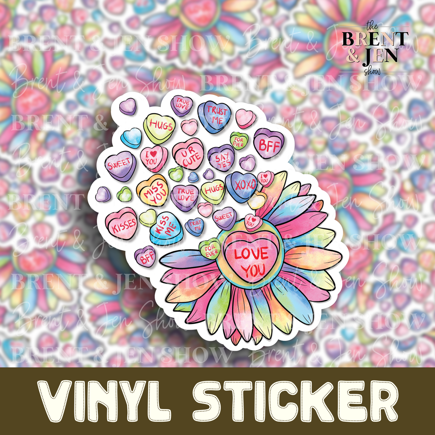 Flower with Heart Candies, Sticker