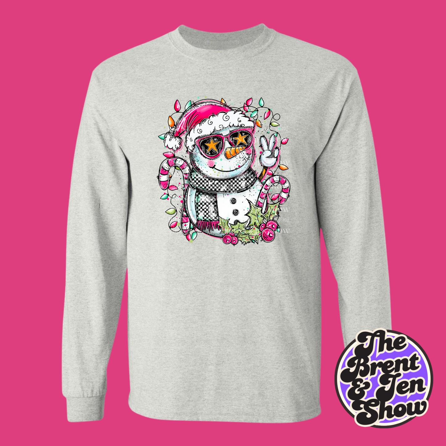 Doodle Snowman Long Sleeve Shirt