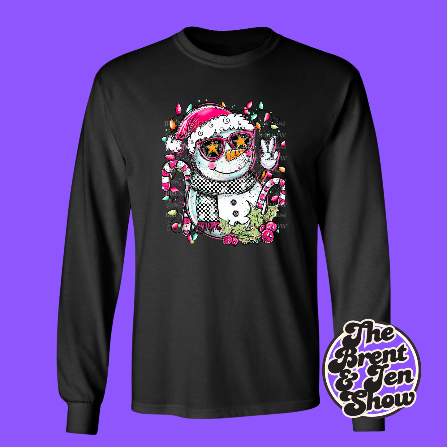 Doodle Snowman Long Sleeve Shirt