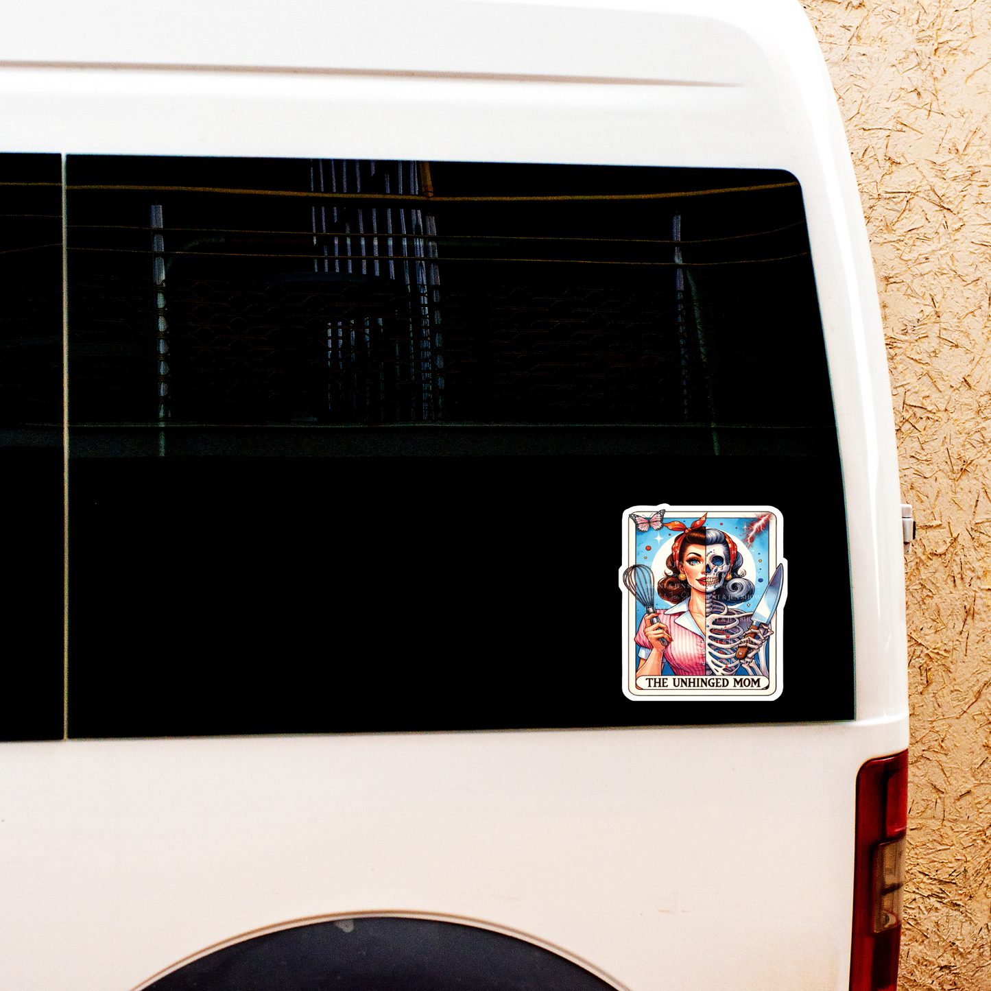 The Unhinged Mom, Tarot Card, Sticker or Car Decal