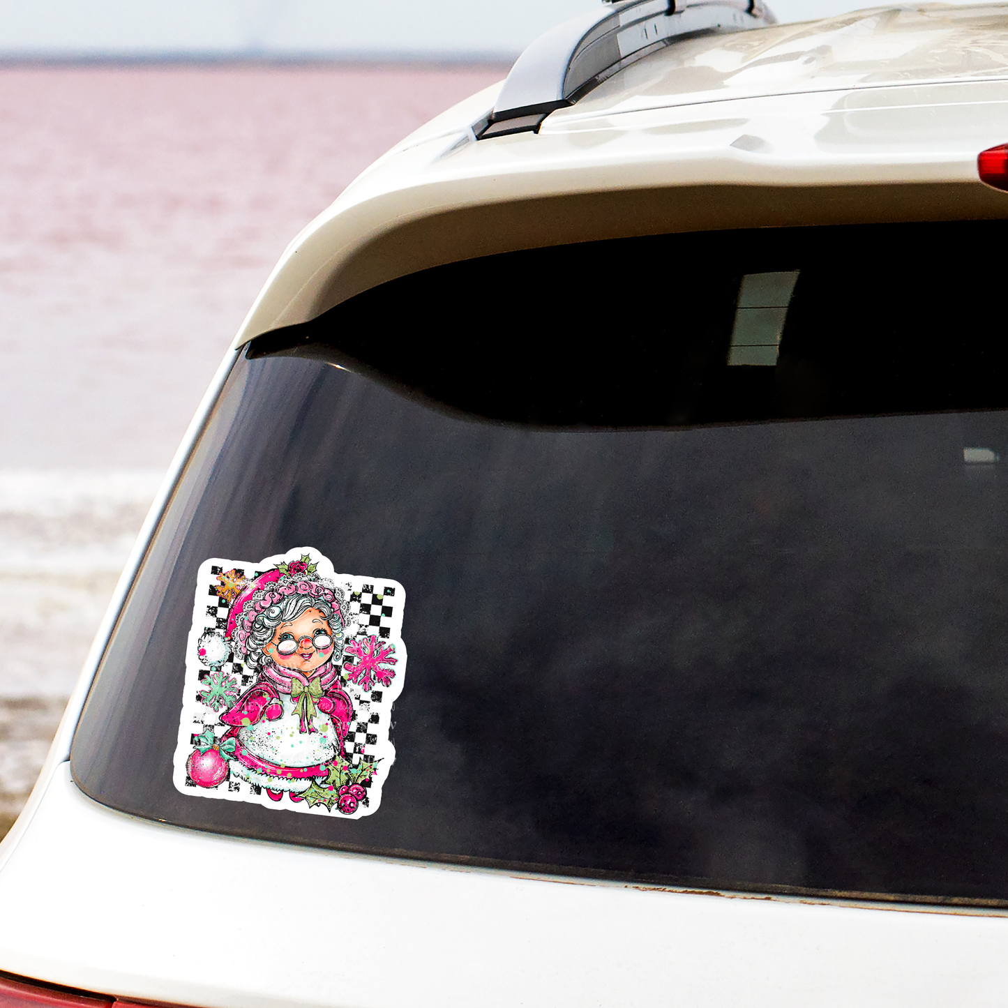 Doodle Mrs. Claus Sticker or Car Decal