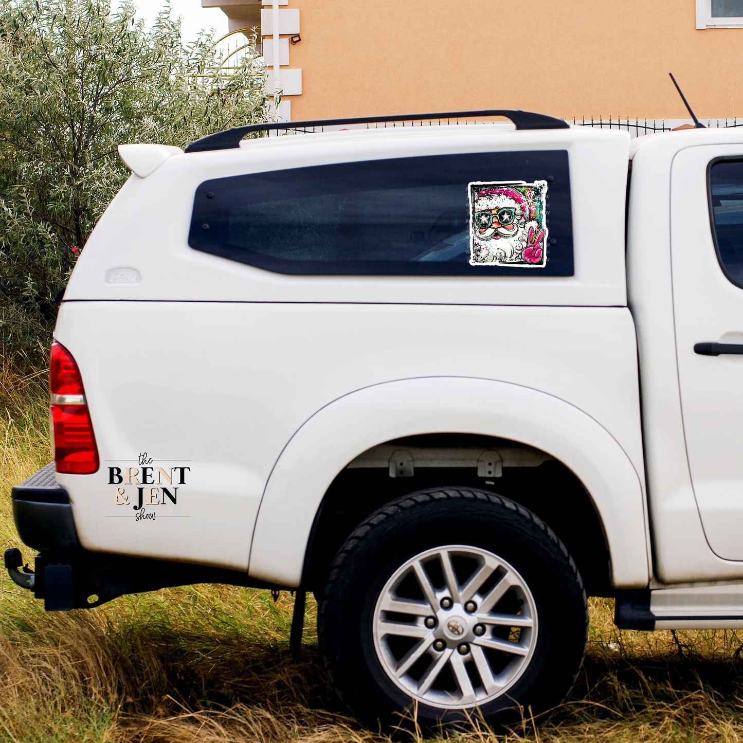 Selfie Santa Sticker or Car Decal