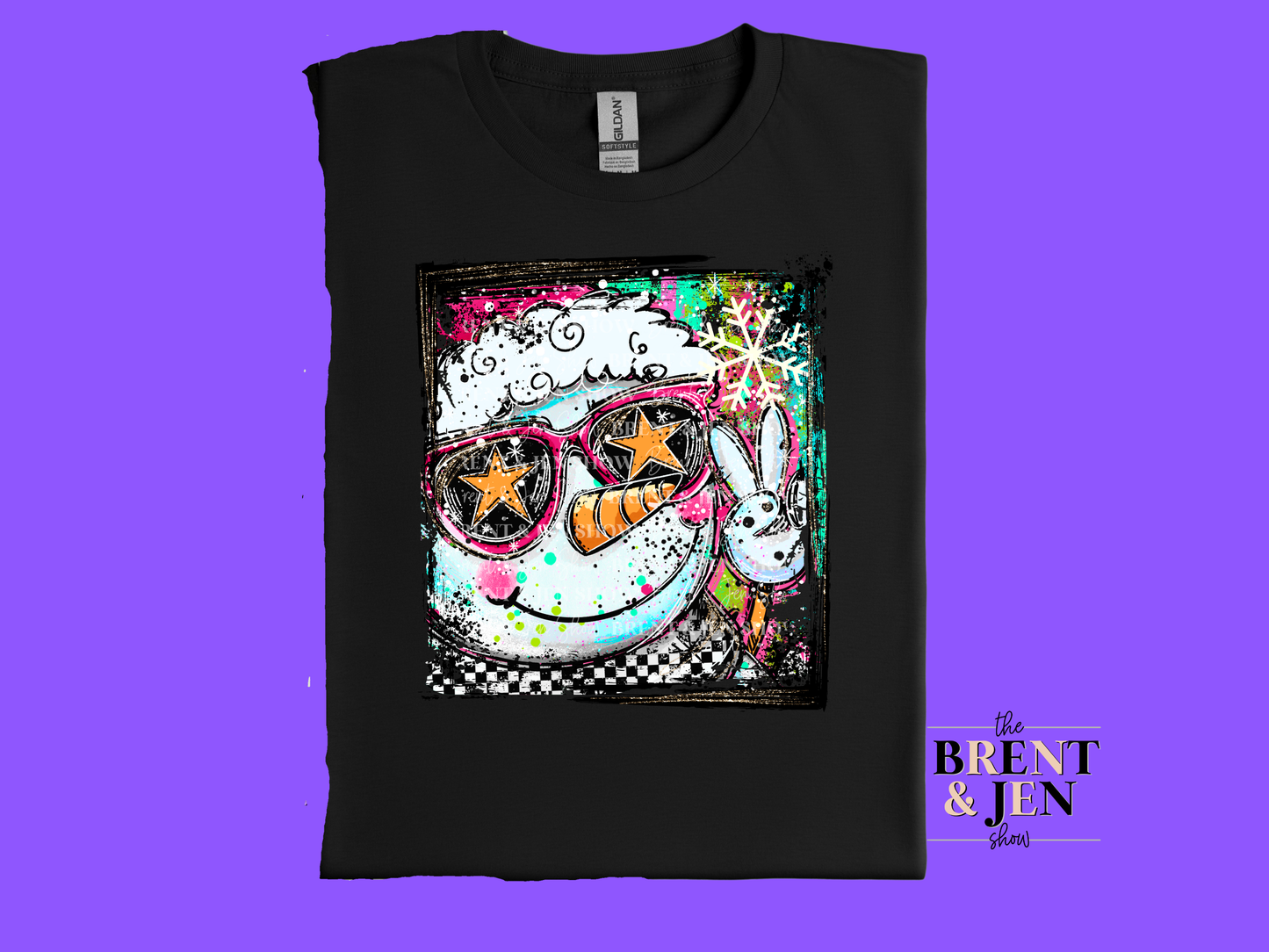 Selfie Doodle Snowman T-Shirt