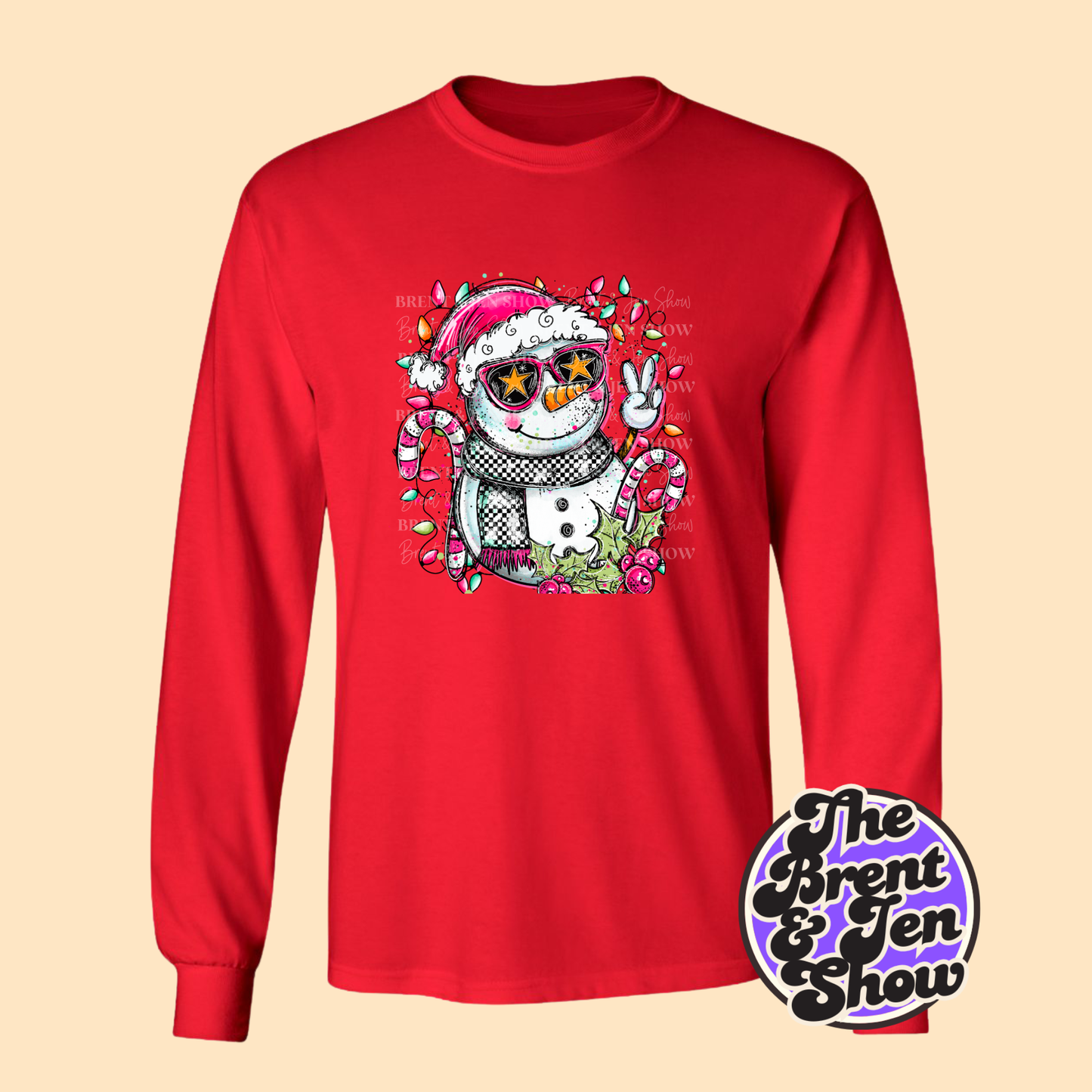 Doodle Snowman Long Sleeve Shirt