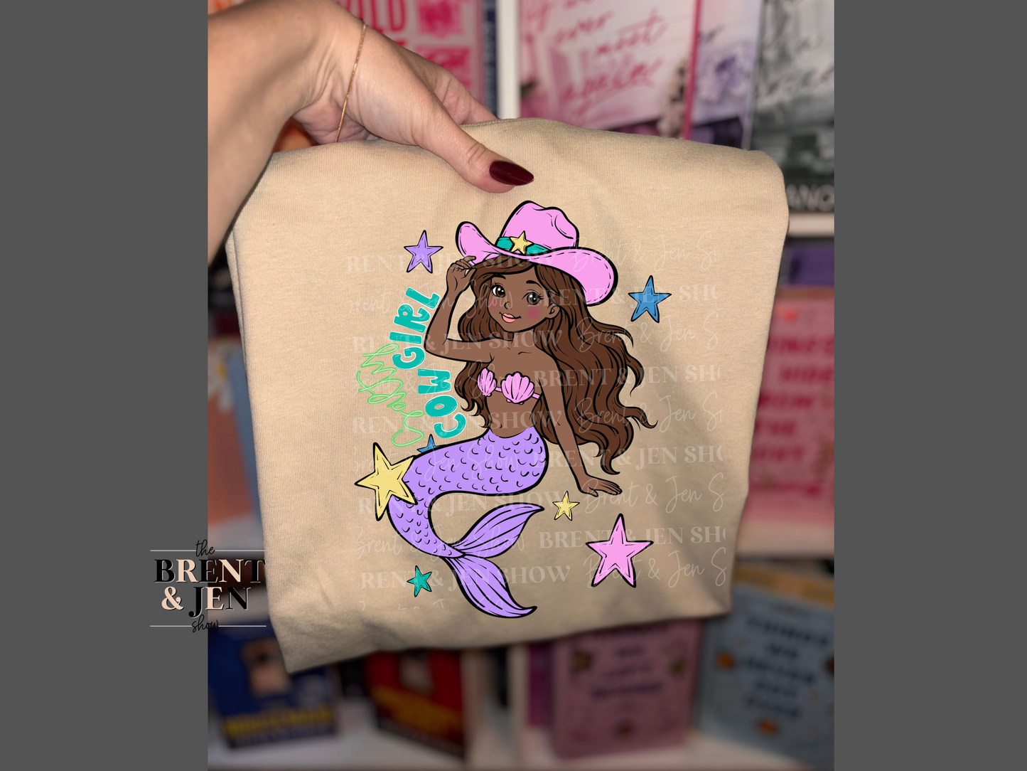 Cowgirl Mermaid T-Shirt: Whimsical Western Sea Creature Graphic Tee