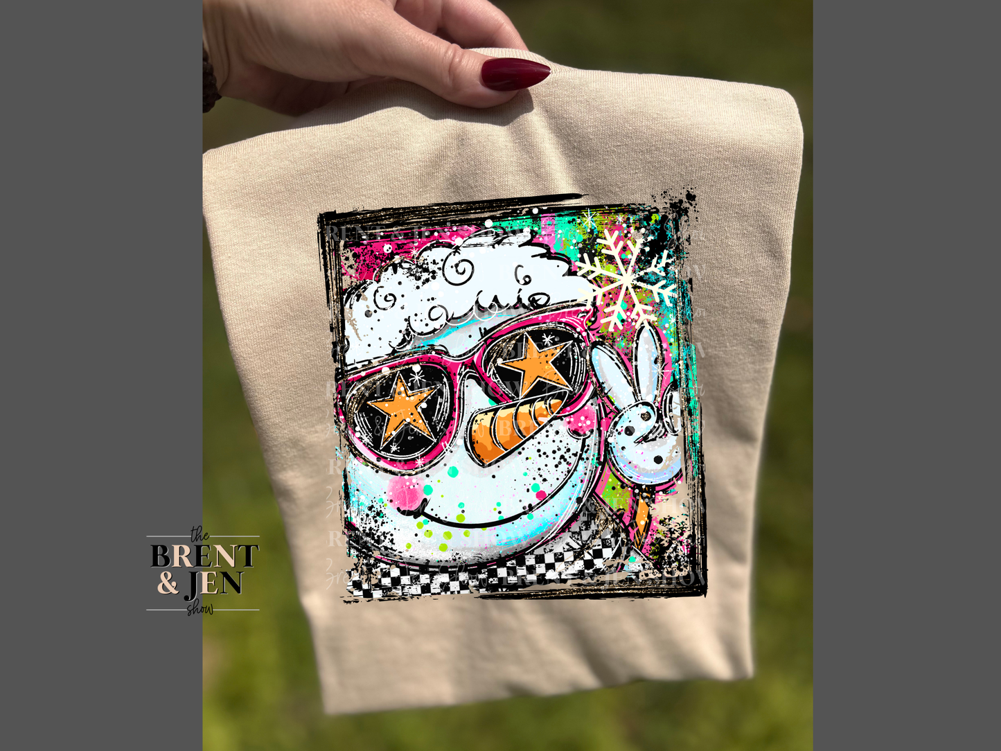 Selfie Doodle Snowman T-Shirt