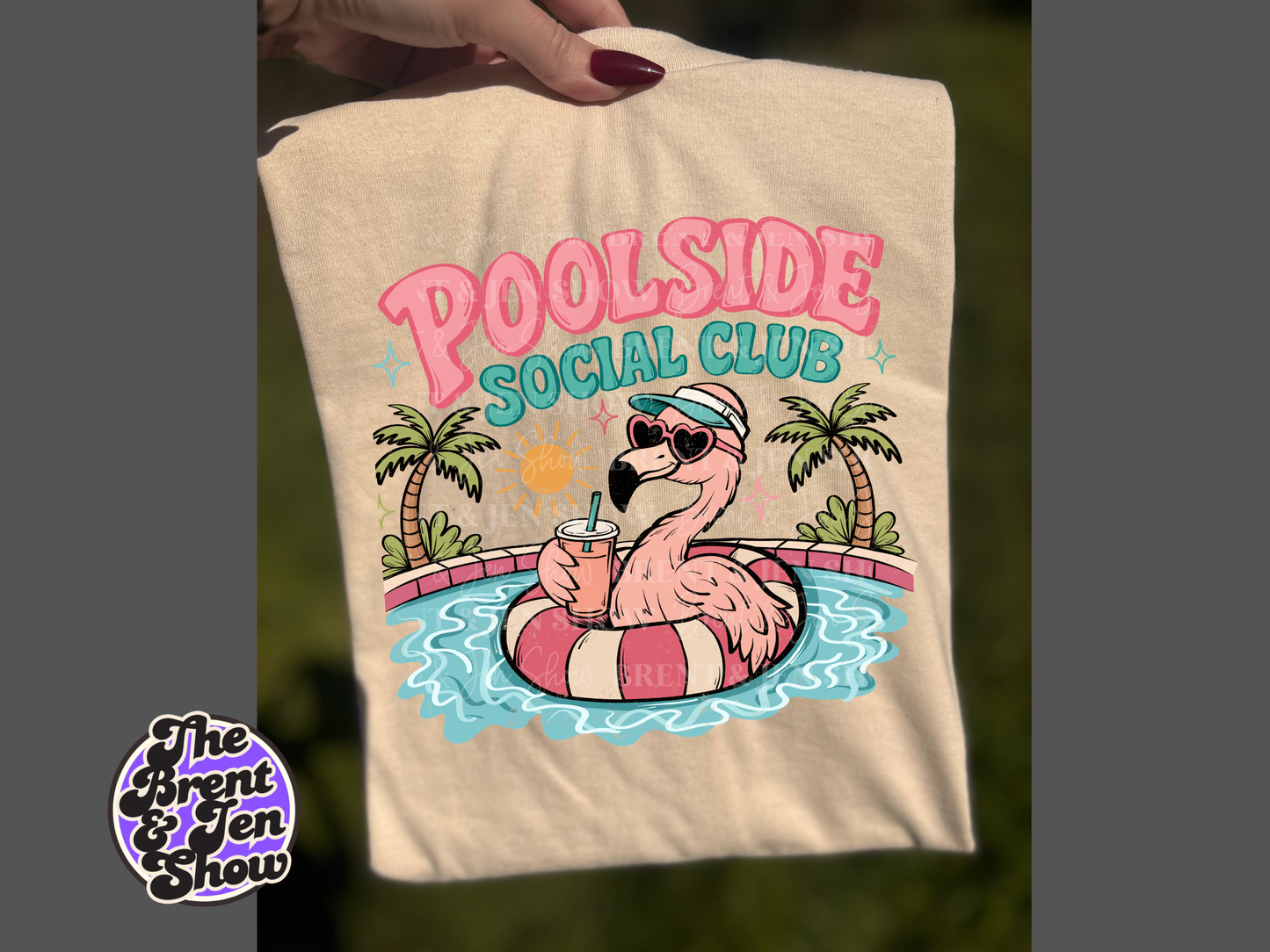 Poolside Social Club Flamingo T-Shirt: Vibrant DTF Print, Summer Fun Tee
