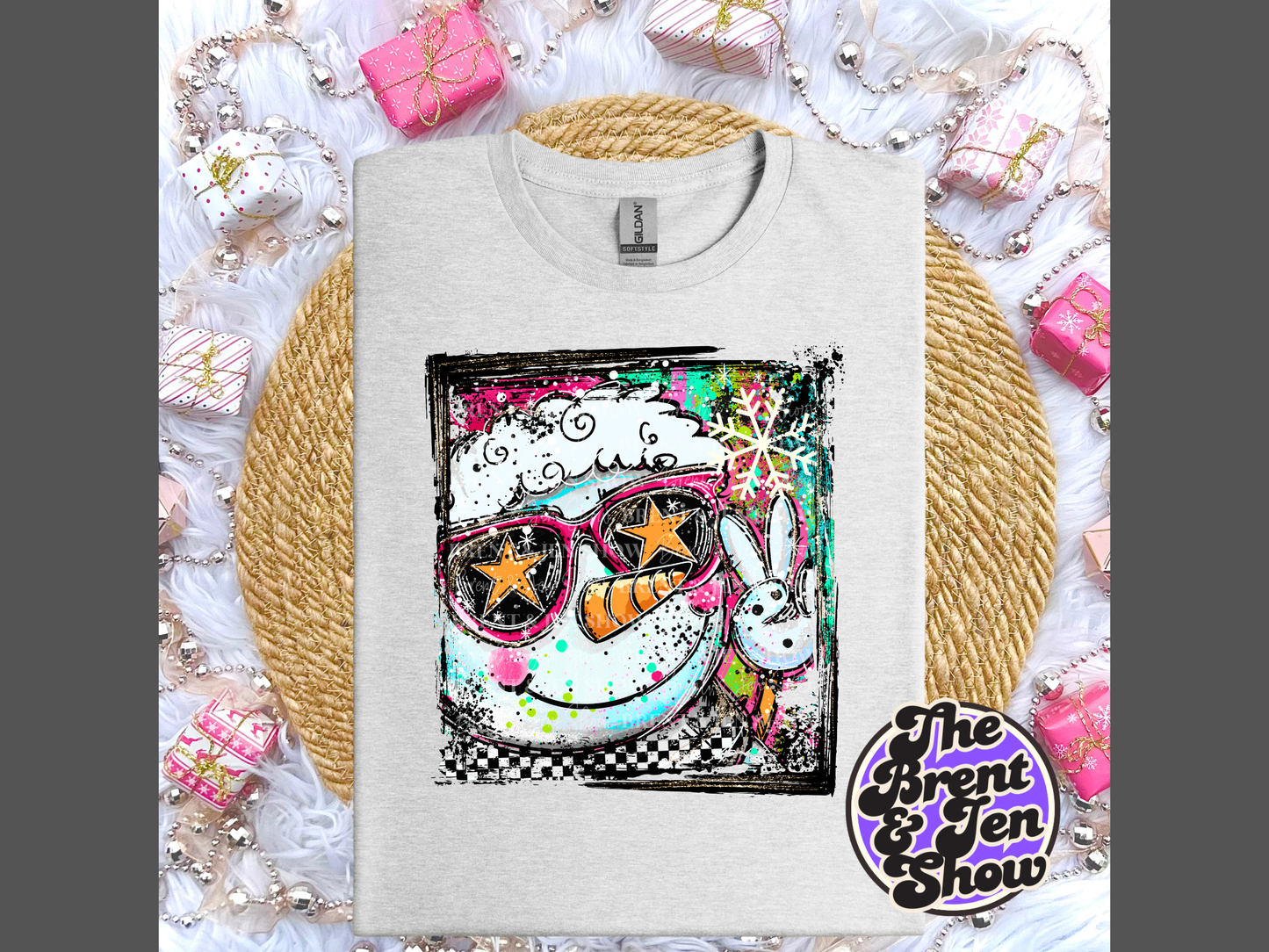 Selfie Doodle Snowman T-Shirt