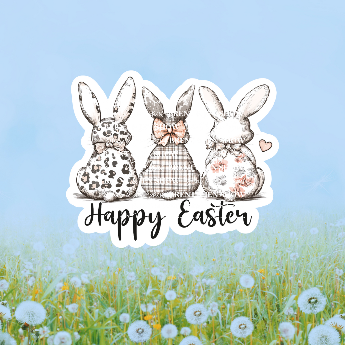 Happy Easter Bunnies Sticker