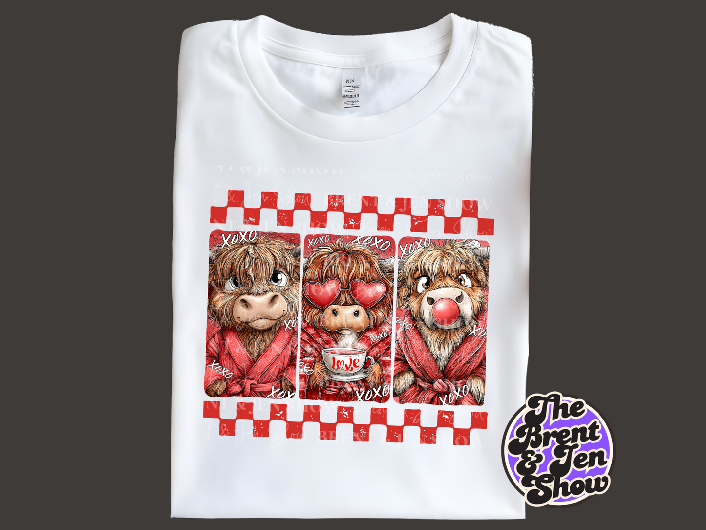 Valentine Highland Cow T Shirt