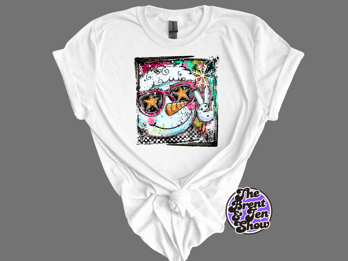 Selfie Doodle Snowman T-Shirt