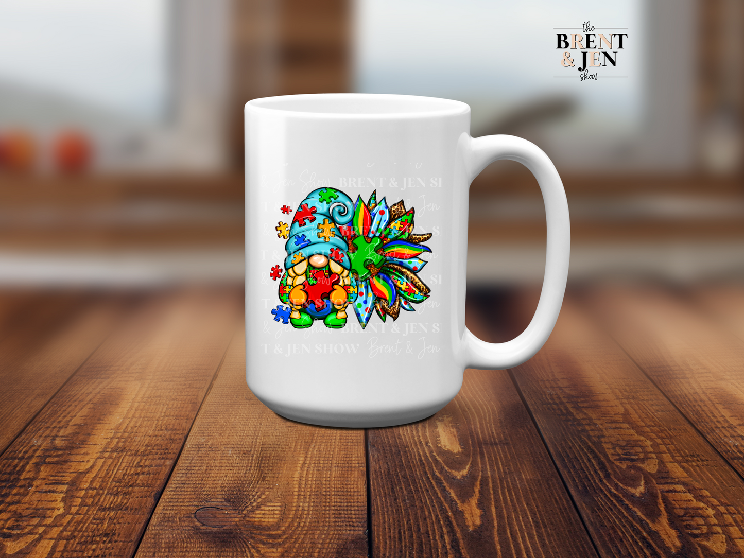 Autism Gnome Sunflower, Puzzle Pieces - Ready to Press Sublimation Transfer/Heat Transfer