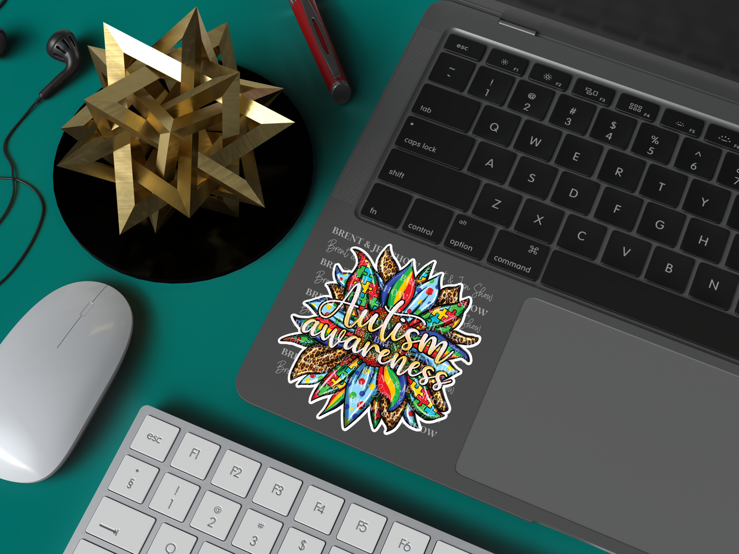 Autism Awareness Sunflower Vinyl Sticker