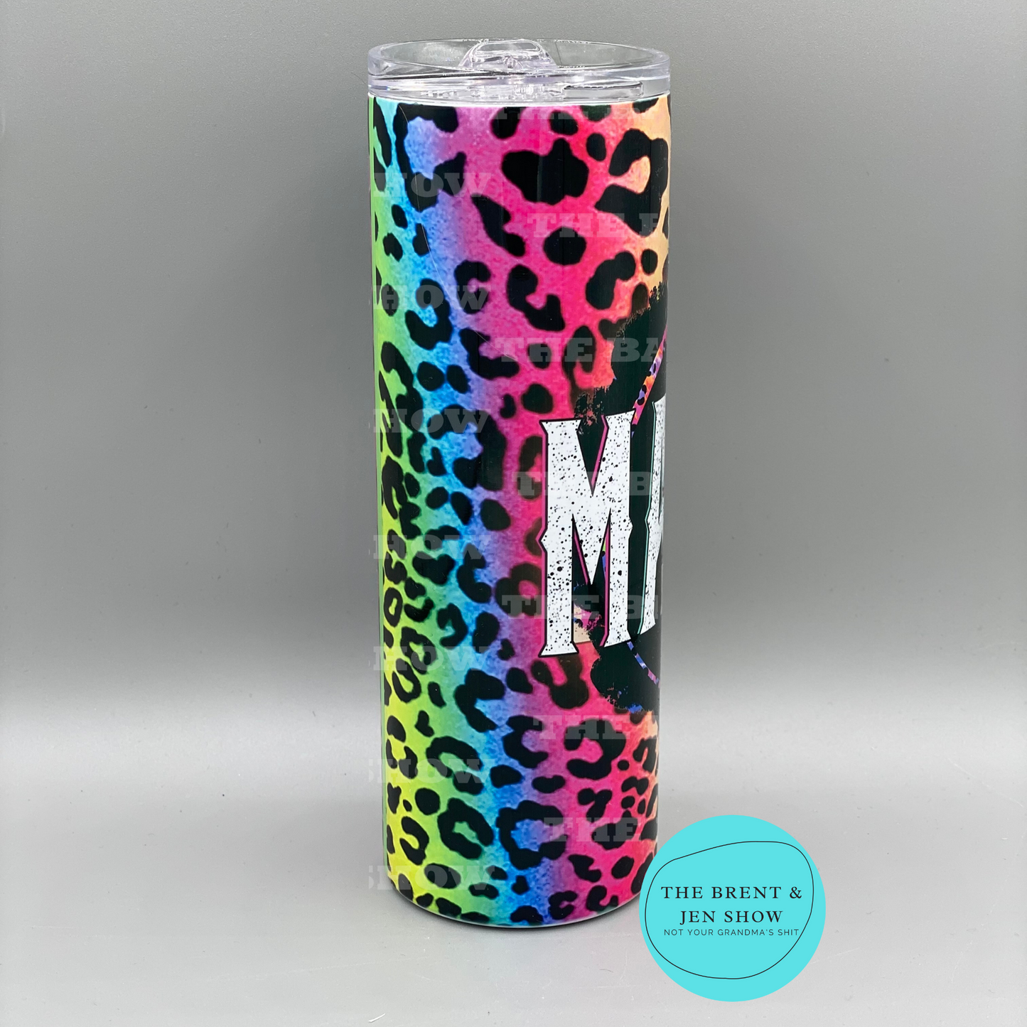 Ready To Ship Mom Life Lightning Bolt Mama Rainbow Leopard Sublimation Tumbler 20oz