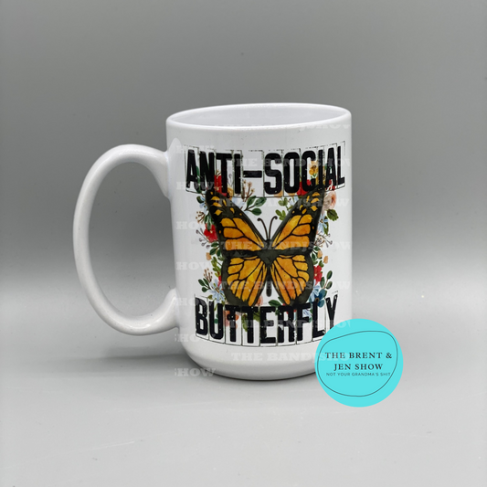 Ready To Ship Anti Social Butterfly Coffee Mug