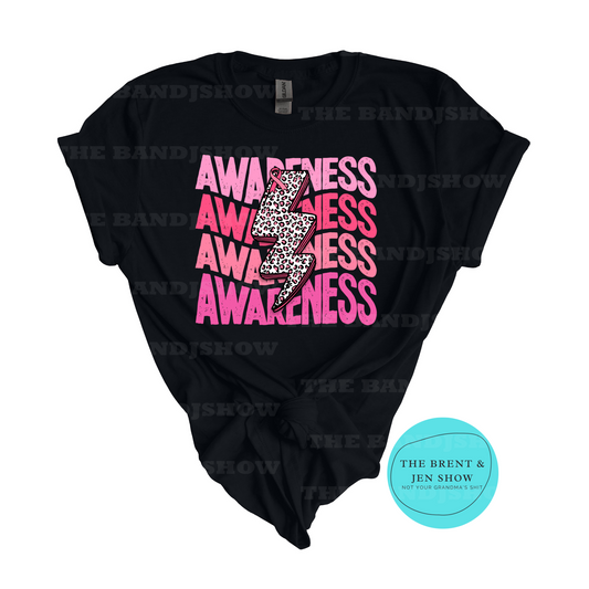 Breast Cancer Awareness Lighting Bolt Ribbon T-Shirt