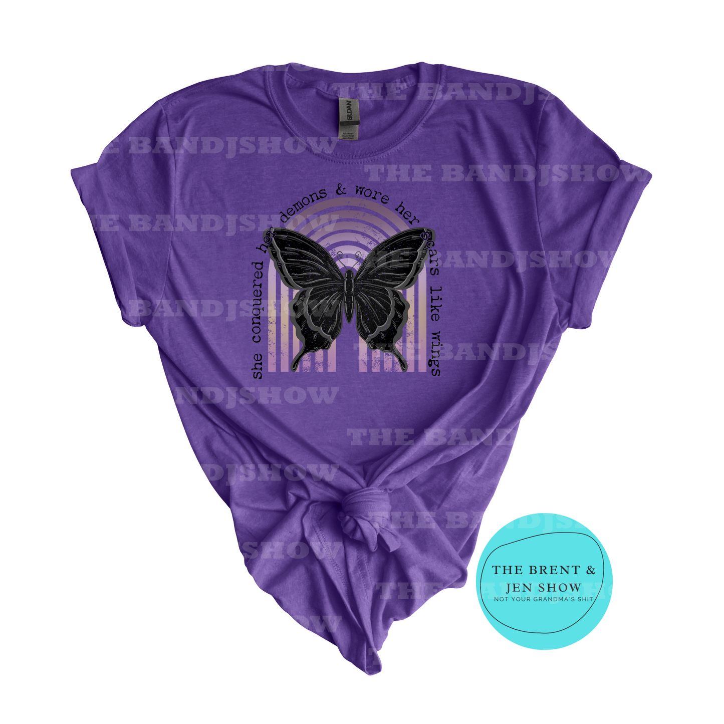 She Conquered Her Demons & Wore Her Scars Like Wings Care T-Shirt