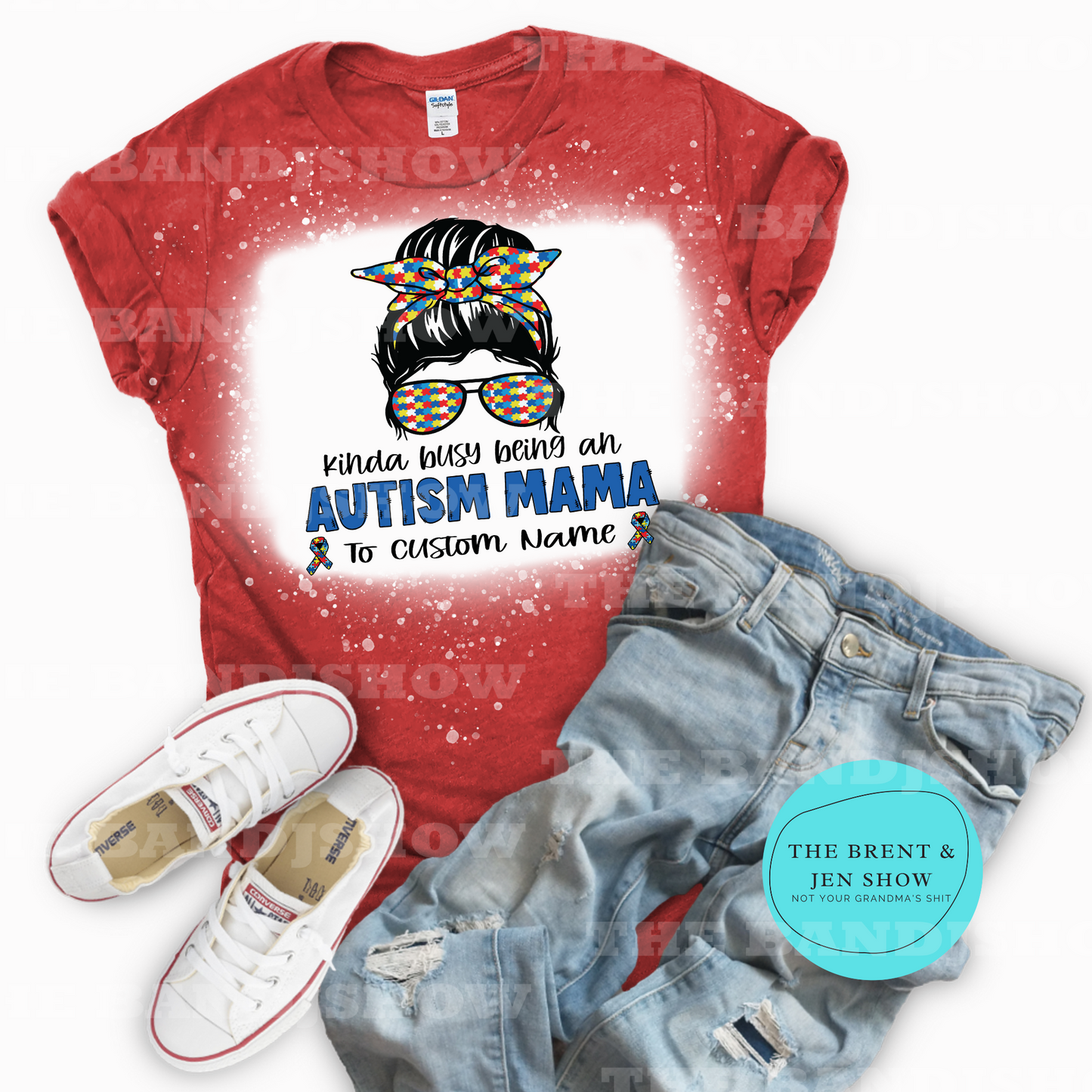 Kinda Busy Being an Autism Mama To (Custom Name) T-Shirt
