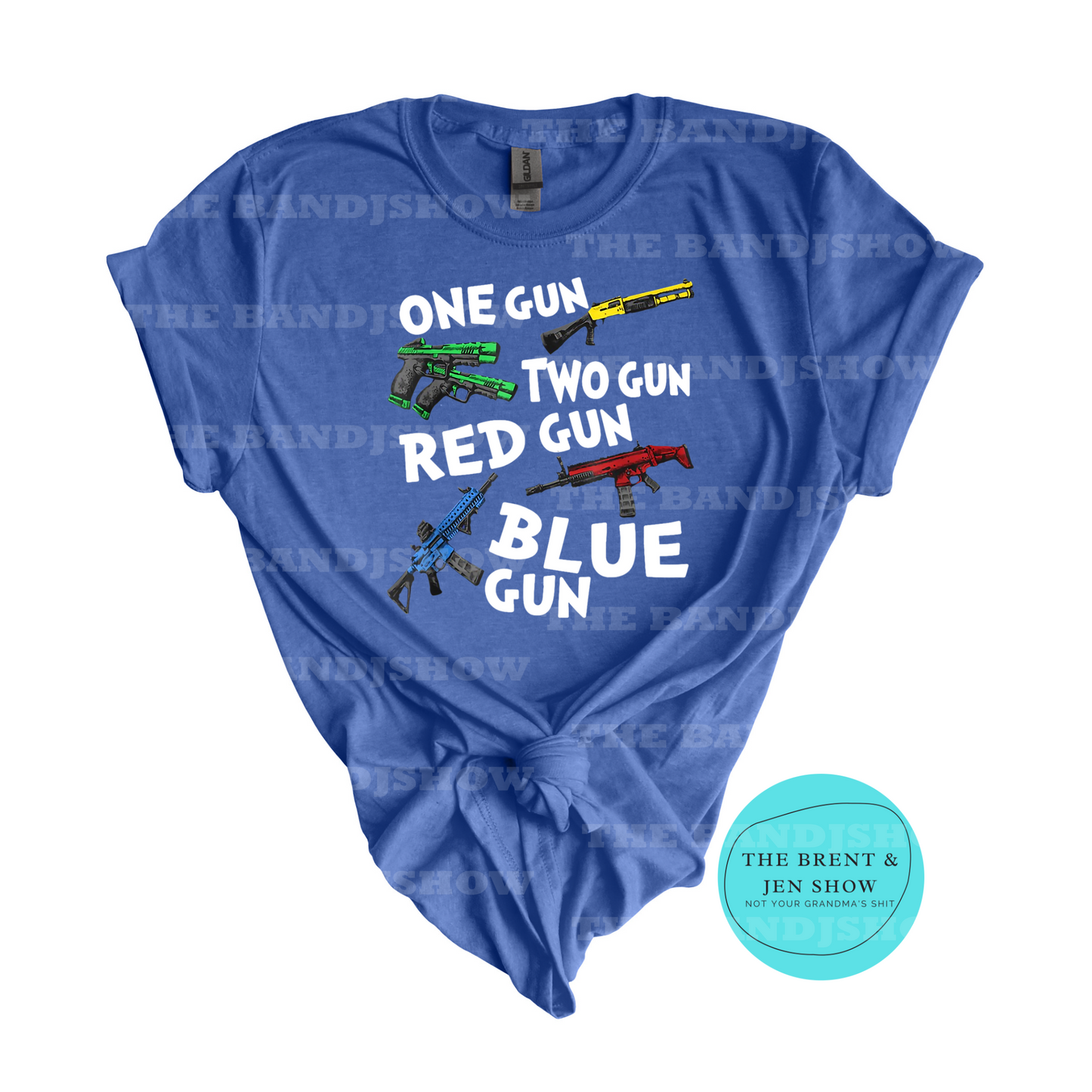One Gun Two Gun Red Gun blue Gun T-Shirt