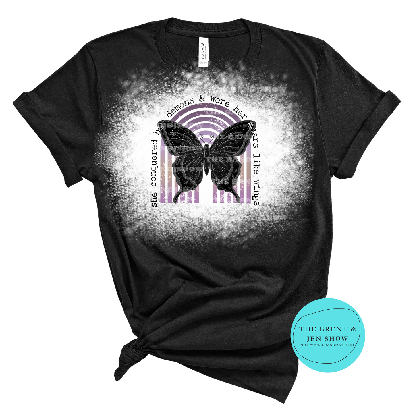 She Conquered Her Demons & Wore Her Scars Like Wings Care T-Shirt