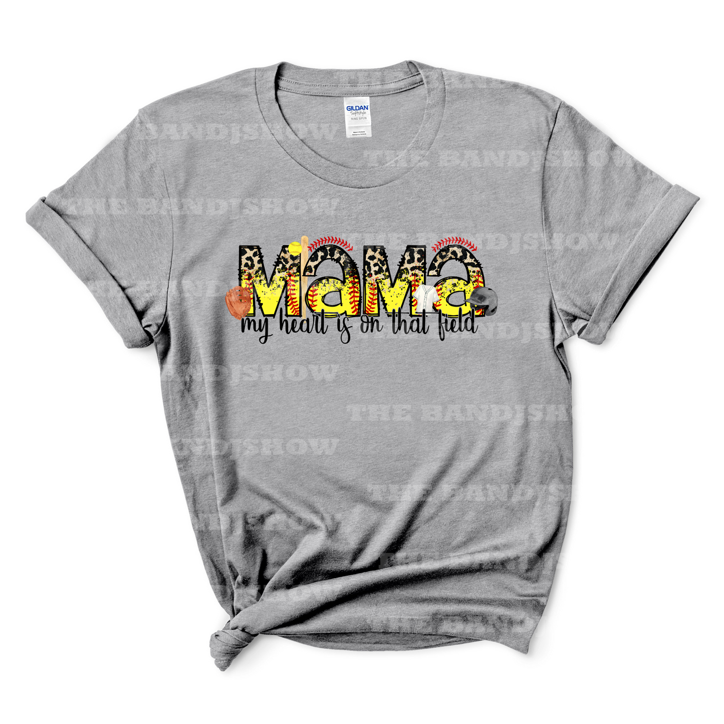 Softball Mama My Heart is on That Field T-Shirt