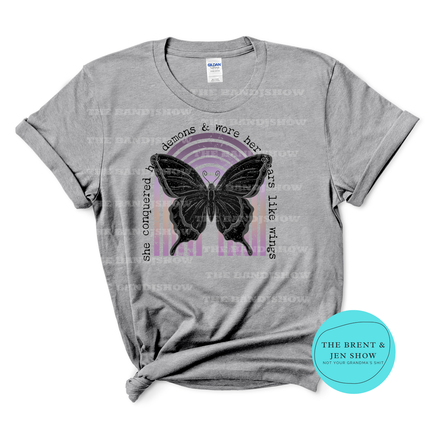 She Conquered Her Demons & Wore Her Scars Like Wings Care T-Shirt