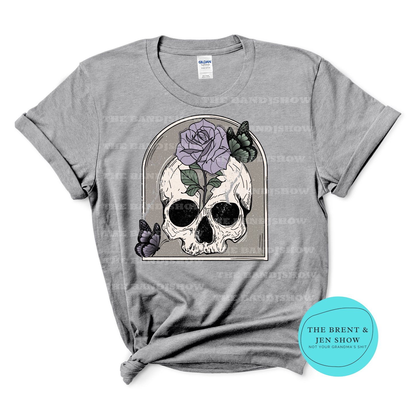 Purple Floral Skull T-Shirt