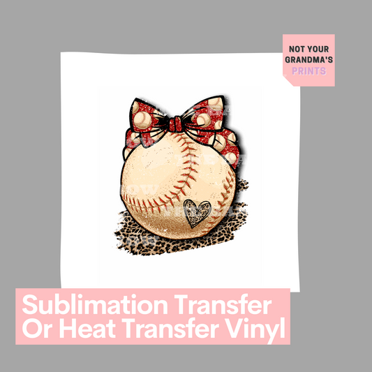 READY TO PRESS - Baseball Love - Leopard- Headband - Sublimation Transfer/ Heat Transfer Vinyl Transfer