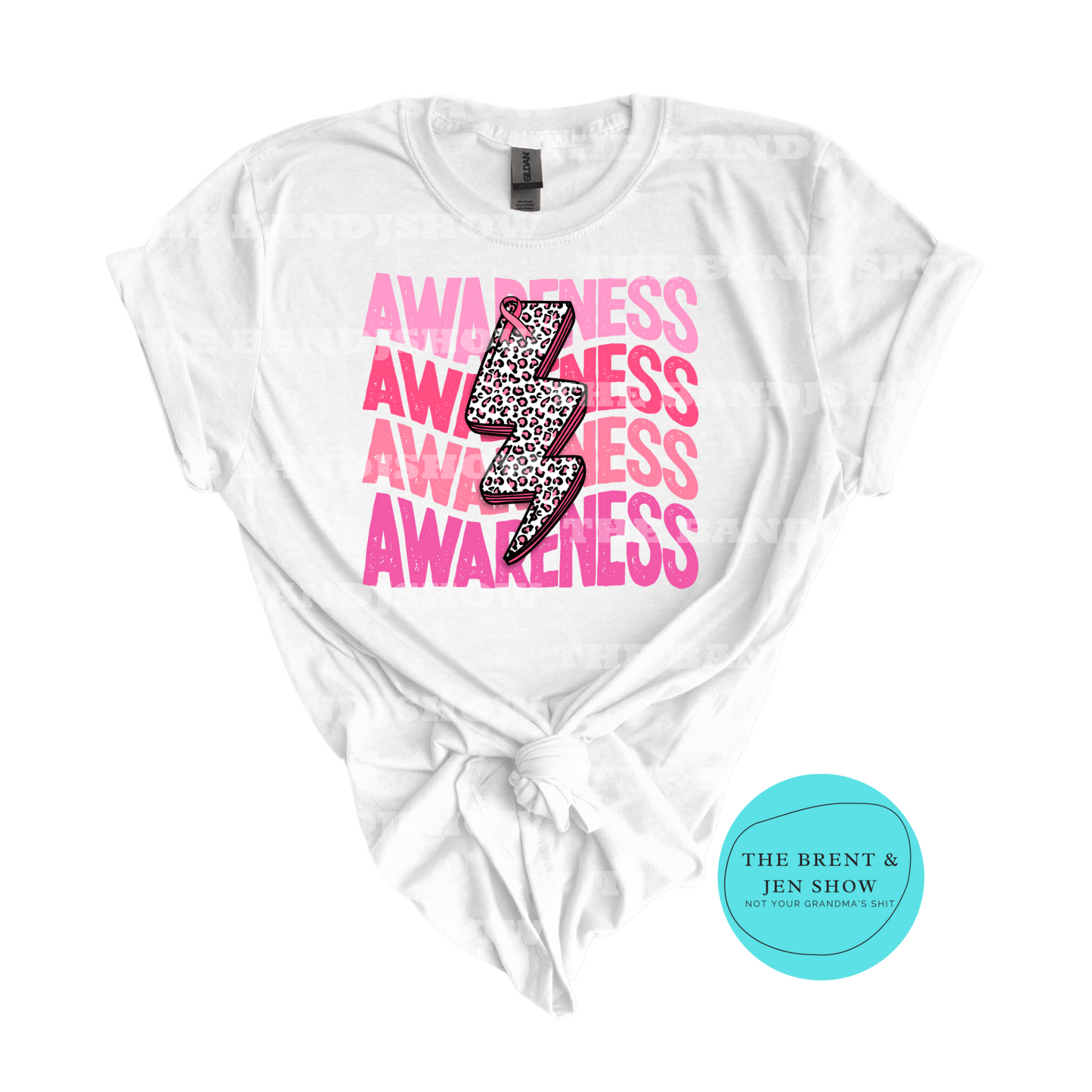 Breast Cancer Awareness Lighting Bolt Ribbon T-Shirt