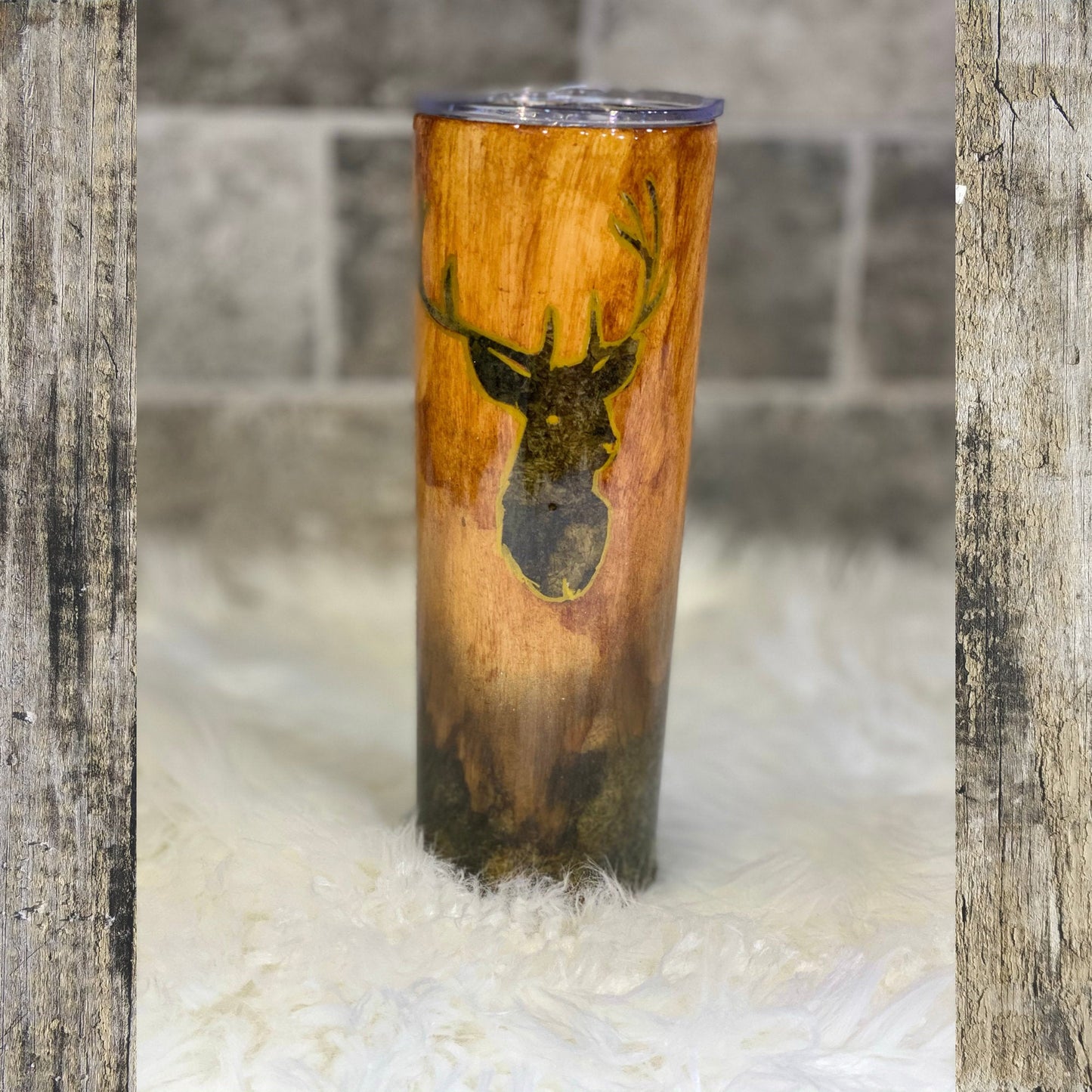 Deer Woodgrain Camouflaged Tumbler