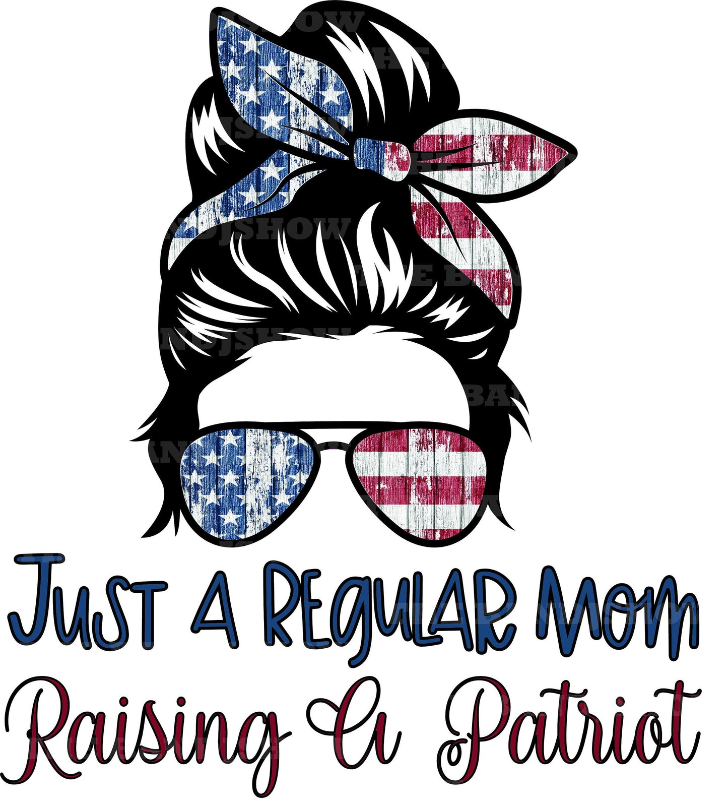 Just A Regular Mom Raising A Patriot - Vinyl Sticker - Decal - Tumblers, Windows, Laptops etc.