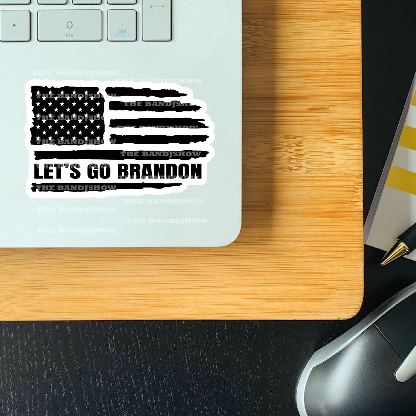 Let's Go Brandon Black Flag Sticker - #FJB - Vinyl Sticker - Decal - Tumblers, Windows, Laptops etc.