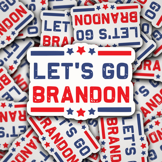 Let's Go Brandon | Red White & Blue  - Vinyl Sticker - Decal - Tumblers, Windows, Laptops etc.