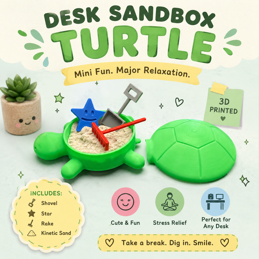 3D Printed Turtle Desk Sandbox Kit