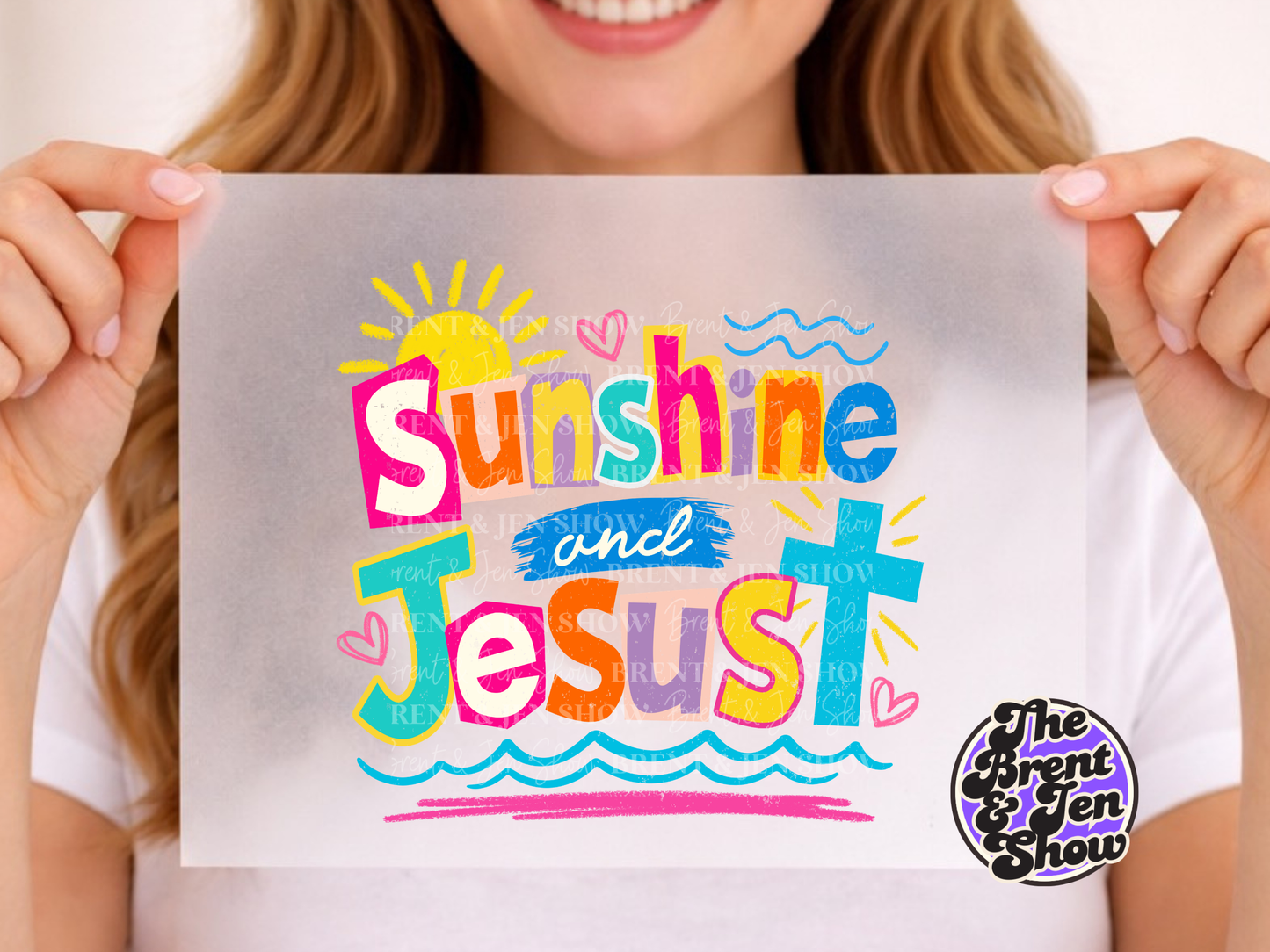 Sunshine and Jesus DTF or Sublimation Transfer: Christian Apparel Graphic
