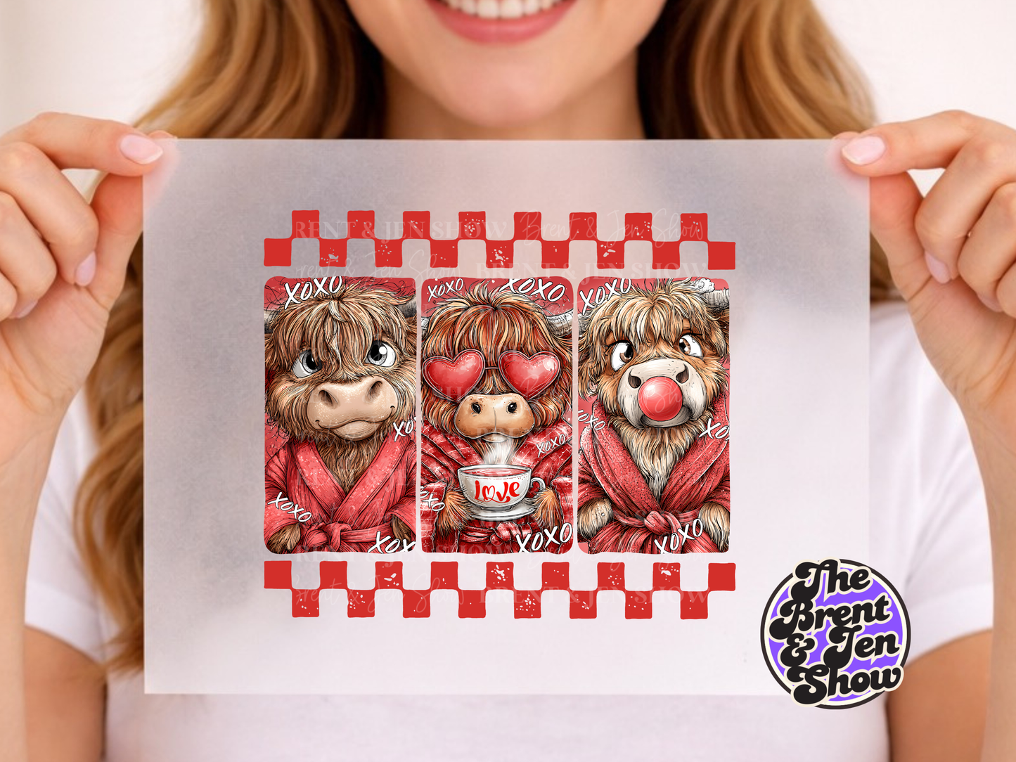 Highland Cow Valentine Transfer DTF/Sublimation