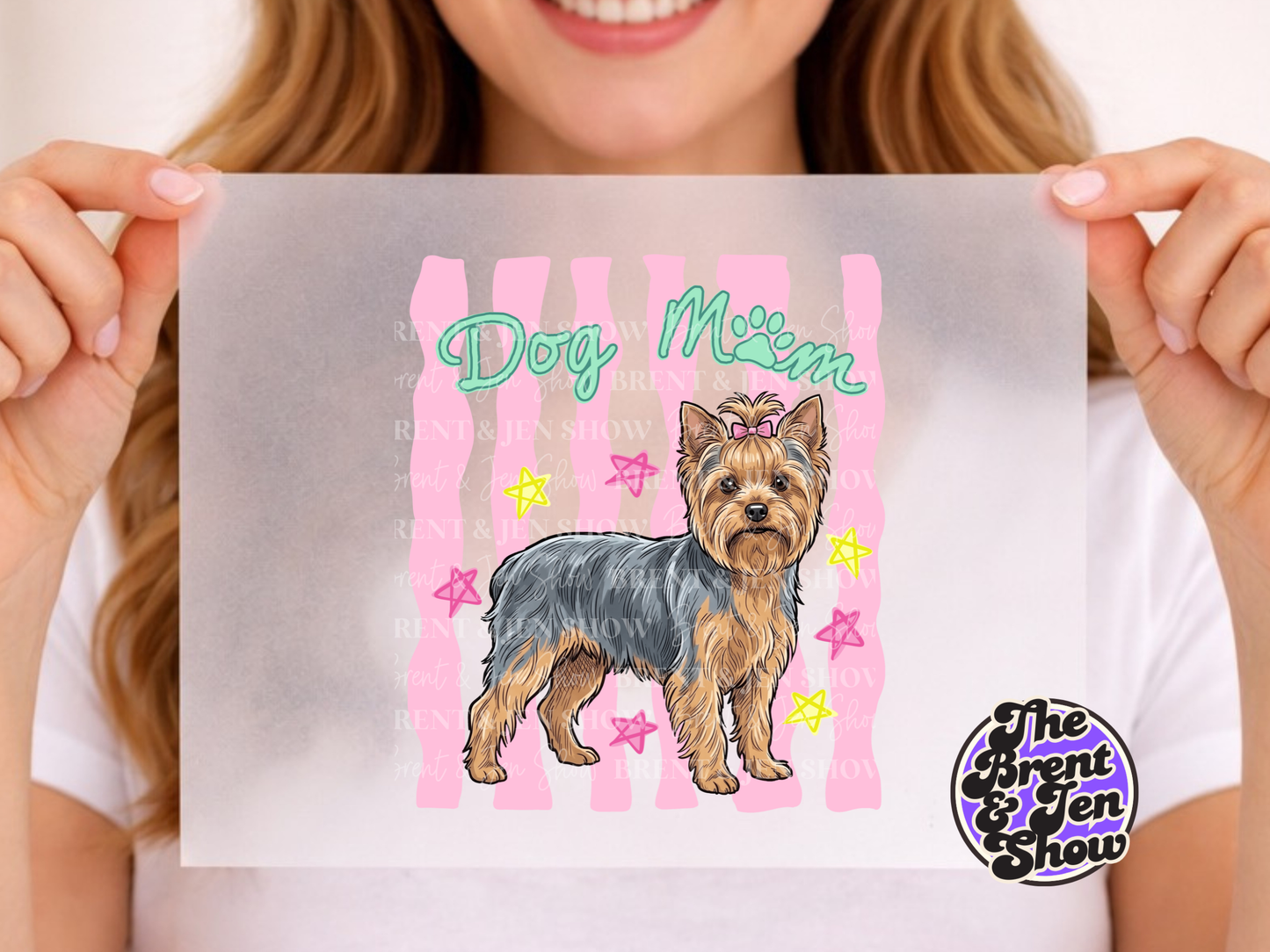Dog Mom Yorkie DTF Transfer, Ready-to-Press Sublimation Design