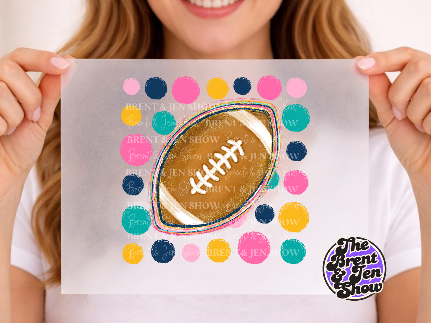 Polka Dot Football DTF/Sublimation Transfer, Ready to Press