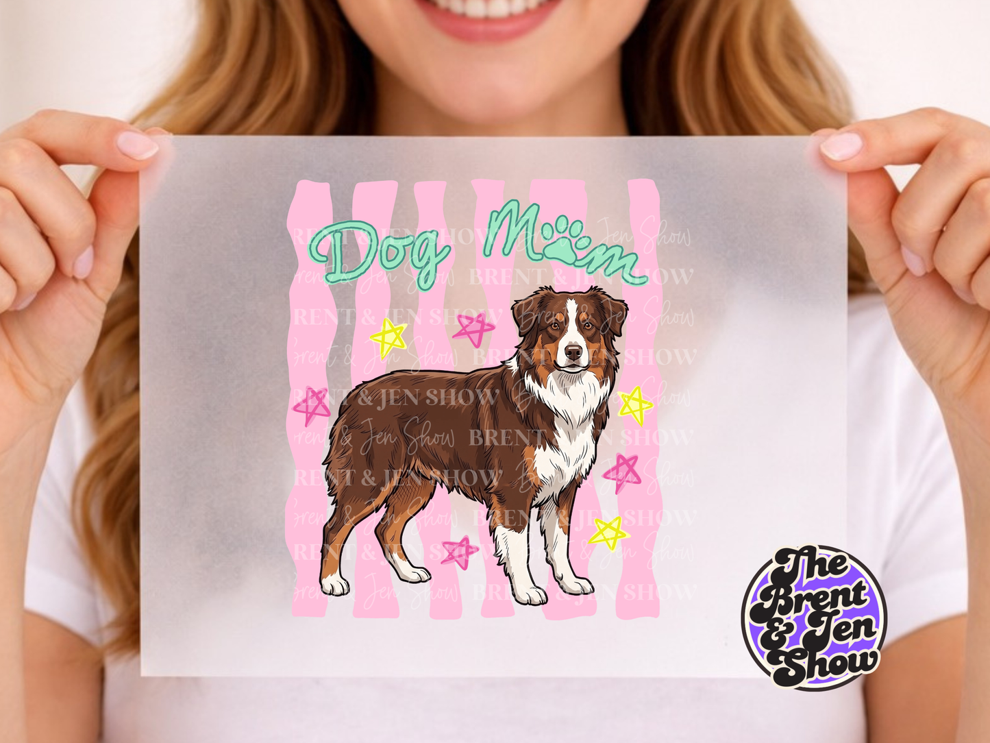 Dog Mom Australian Shepherd DTF or Sublimation Transfer (Ready-to-Press)