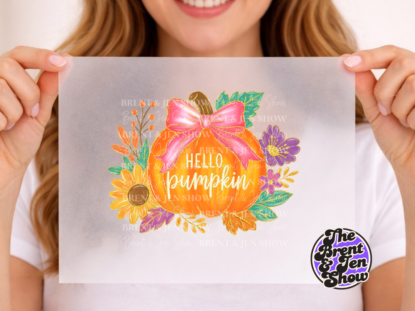 Hello Pumpkin Fall Design DTF/Sublimation Transfer, Ready to Press