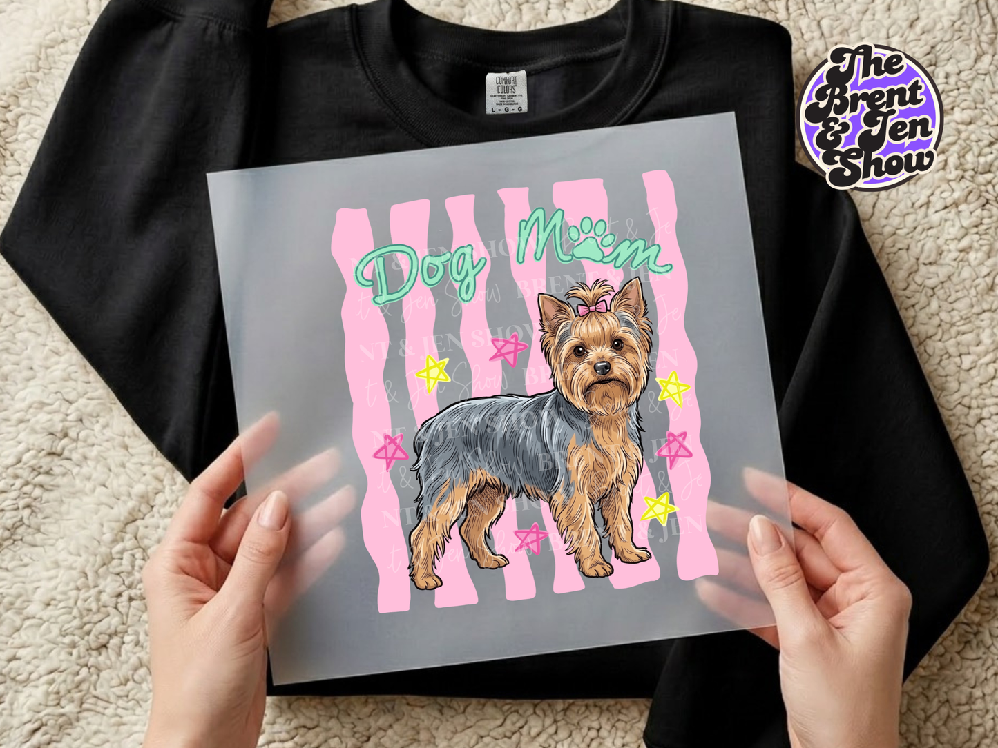 Dog Mom Yorkie DTF Transfer, Ready-to-Press Sublimation Design