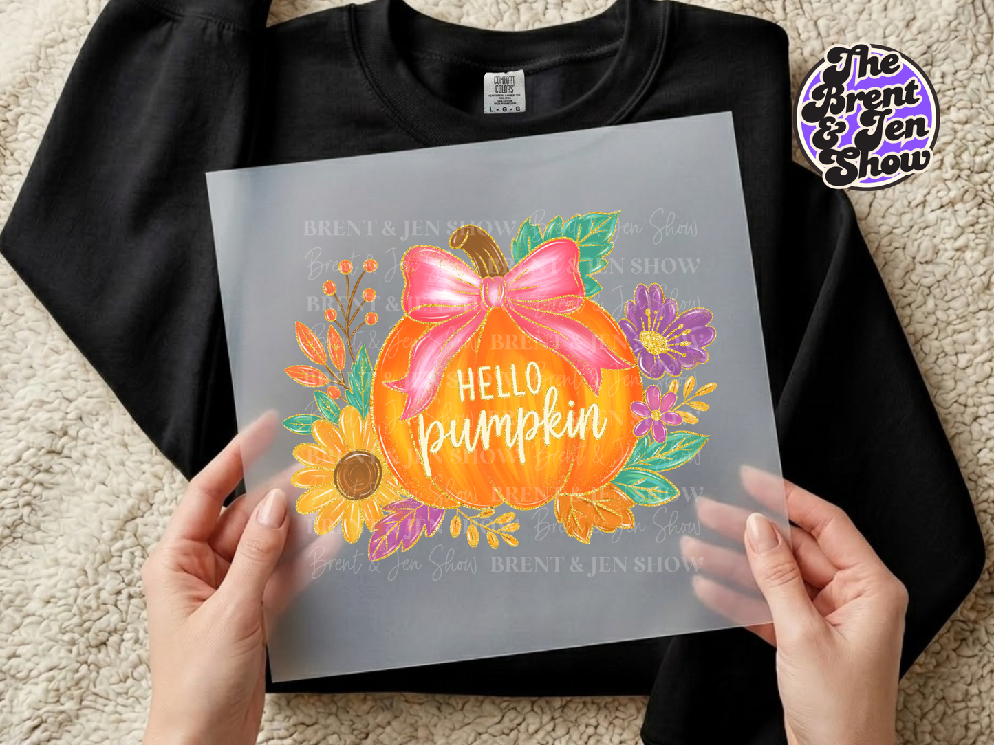 Hello Pumpkin Fall Design DTF/Sublimation Transfer, Ready to Press