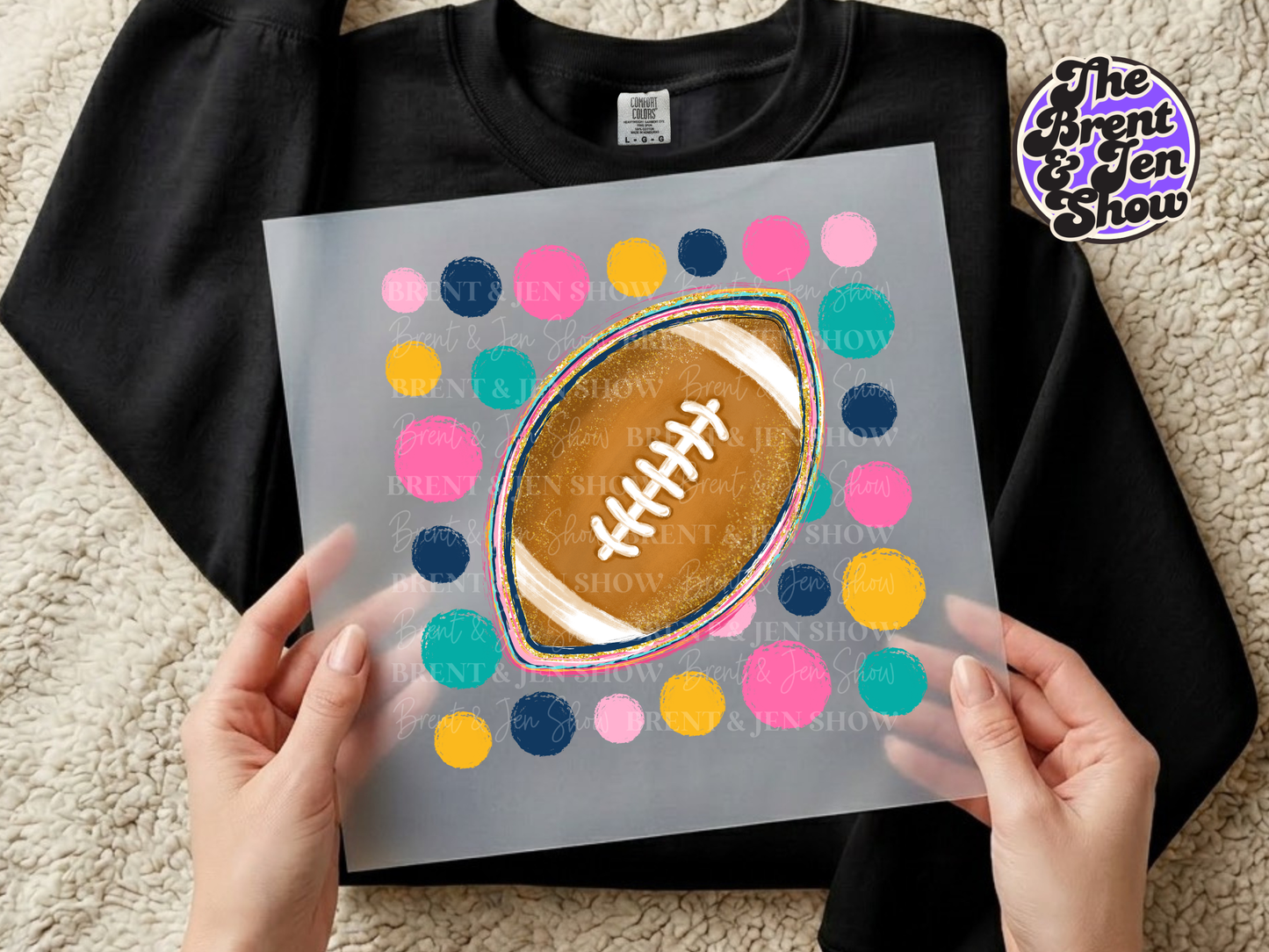 Polka Dot Football DTF/Sublimation Transfer, Ready to Press
