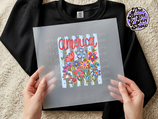 America Floral Transfer DTF/Sublimation