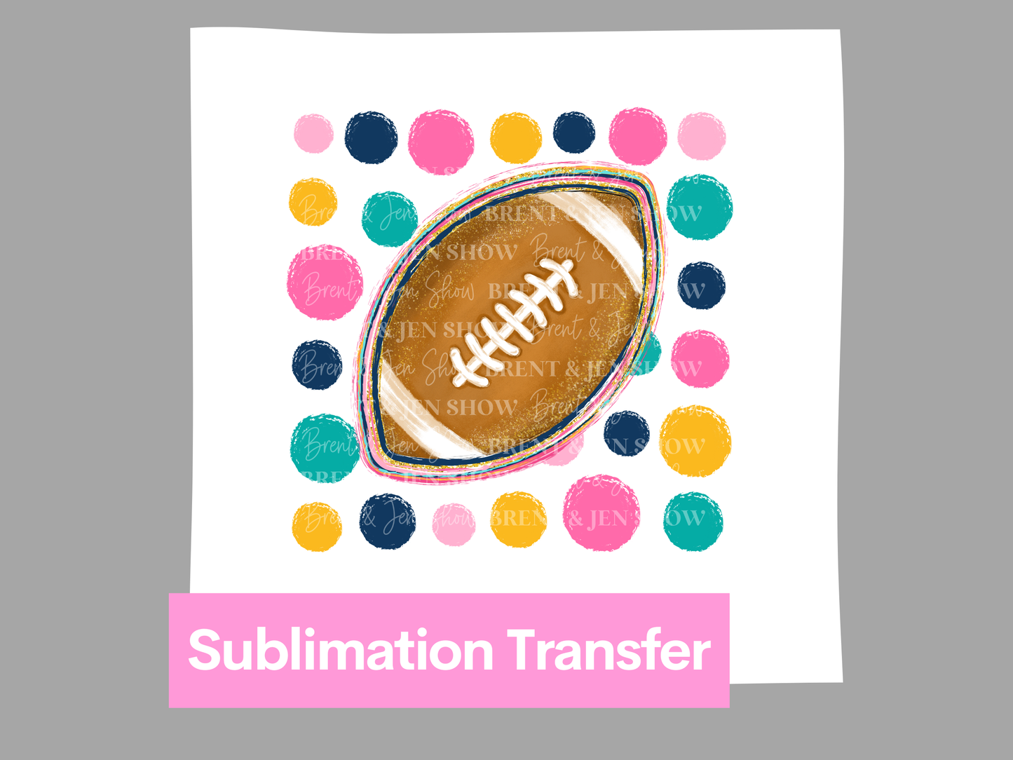 Polka Dot Football DTF/Sublimation Transfer, Ready to Press